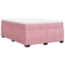 Cama box spring con colchón terciopelo rosa 160x200 cm