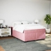 Cama box spring con colchón terciopelo rosa 160x200 cm