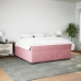 Cama box spring con colchón terciopelo rosa 180x200 cm