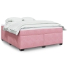 Cama box spring con colchón terciopelo rosa 180x200 cm