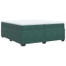 Cama box spring con colchón terciopelo verde oscuro 200x200 cm