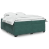 Cama box spring con colchón terciopelo verde oscuro 200x200 cm