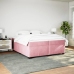 Cama box spring con colchón terciopelo rosa 200x200 cm