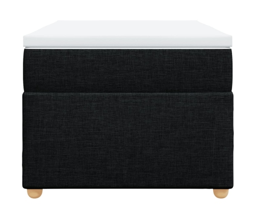 Cama box spring con colchón tela negro 80x200 cm