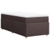 Cama box spring con colchón tela marrón oscuro 80x200 cm