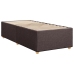 Cama box spring con colchón tela marrón oscuro 80x200 cm