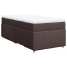 Cama box spring con colchón tela marrón oscuro 80x200 cm