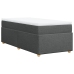 Cama box spring con colchón tela gris oscuro 90x190 cm