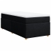 Cama box spring con colchón tela negro 90x190 cm