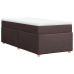 Cama box spring con colchón tela marrón oscuro 90x190 cm