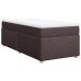 Cama box spring con colchón tela marrón oscuro 90x190 cm