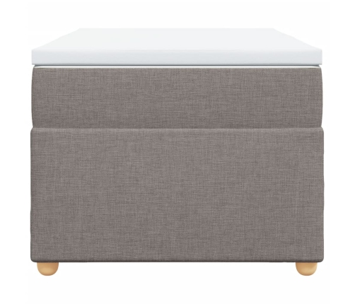 Cama box spring con colchón tela gris taupe 90x190 cm