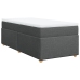 Cama box spring con colchón tela gris oscuro 90x200 cm