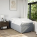 Cama box spring con colchón tela gris claro 100x200 cm