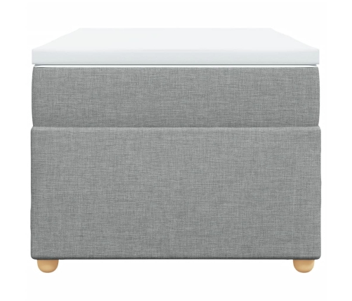 Cama box spring con colchón tela gris claro 100x200 cm