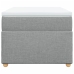 Cama box spring con colchón tela gris claro 100x200 cm