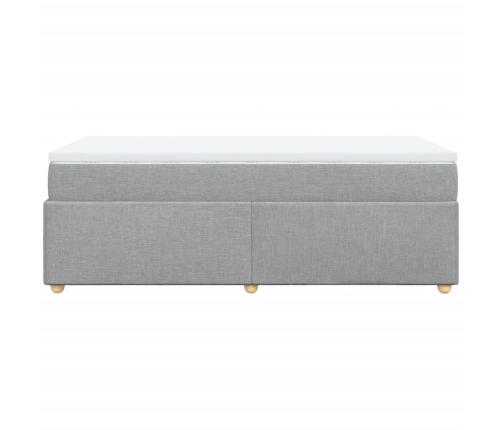 Cama box spring con colchón tela gris claro 100x200 cm