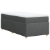 Cama box spring con colchón tela gris oscuro 100x200 cm