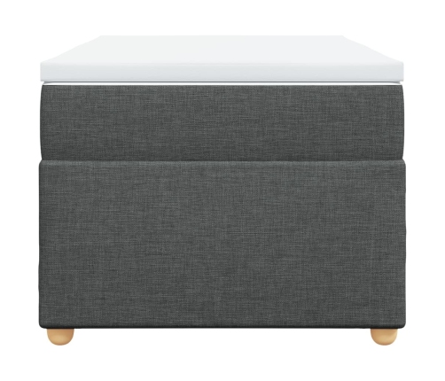 Cama box spring con colchón tela gris oscuro 100x200 cm