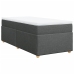 Cama box spring con colchón tela gris oscuro 100x200 cm