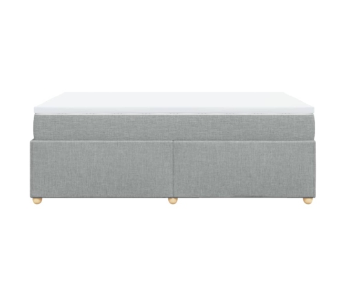 Cama box spring con colchón tela gris claro 120x190 cm