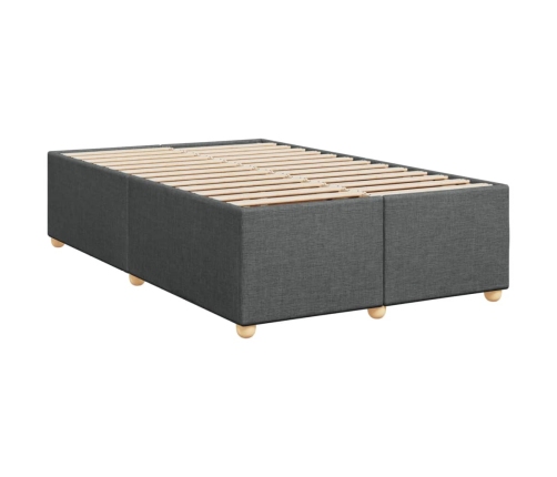 Cama box spring con colchón tela gris oscuro 120x190 cm