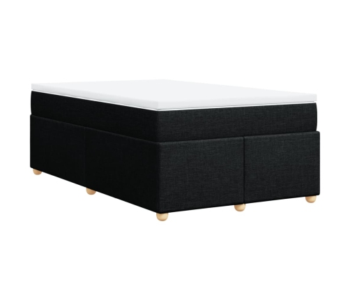 Cama box spring con colchón tela negro 120x190 cm