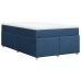 Cama box spring con colchón tela azul 120x190 cm