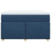 Cama box spring con colchón tela azul 120x190 cm