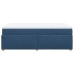 Cama box spring con colchón tela azul 120x190 cm