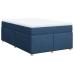 Cama box spring con colchón tela azul 120x200 cm