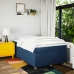 Cama box spring con colchón tela azul 120x200 cm
