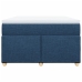 Cama box spring con colchón tela azul 120x200 cm