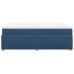 Cama box spring con colchón tela azul 120x200 cm