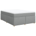 Cama box spring con colchón tela gris claro 140x190 cm