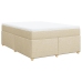 Cama box spring con colchón tela color crema 140x190 cm