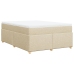 Cama box spring con colchón tela color crema 140x190 cm