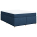 Cama box spring con colchón tela azul 140x190 cm