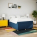 Cama box spring con colchón tela azul 140x190 cm