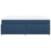 Cama box spring con colchón tela azul 140x190 cm