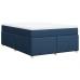 Cama box spring con colchón tela azul 140x190 cm