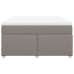Cama box spring con colchón tela gris taupe 140x200 cm