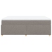 Cama box spring con colchón tela gris taupe 140x200 cm