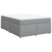 Cama box spring con colchón tela gris claro 160x200 cm