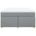 Cama box spring con colchón tela gris claro 160x200 cm