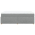 Cama box spring con colchón tela gris claro 160x200 cm