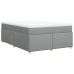 Cama box spring con colchón tela gris claro 160x200 cm