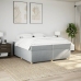 Cama box spring con colchón tela gris claro 200x200 cm