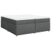 Cama box spring con colchón tela gris oscuro 200x200 cm