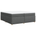 Cama box spring con colchón tela gris oscuro 200x200 cm